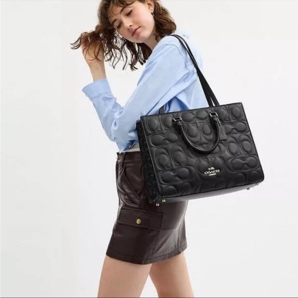 Coach Maggie Tote Bag In Signature Leather CY672🎀 - Picture 7 of 9